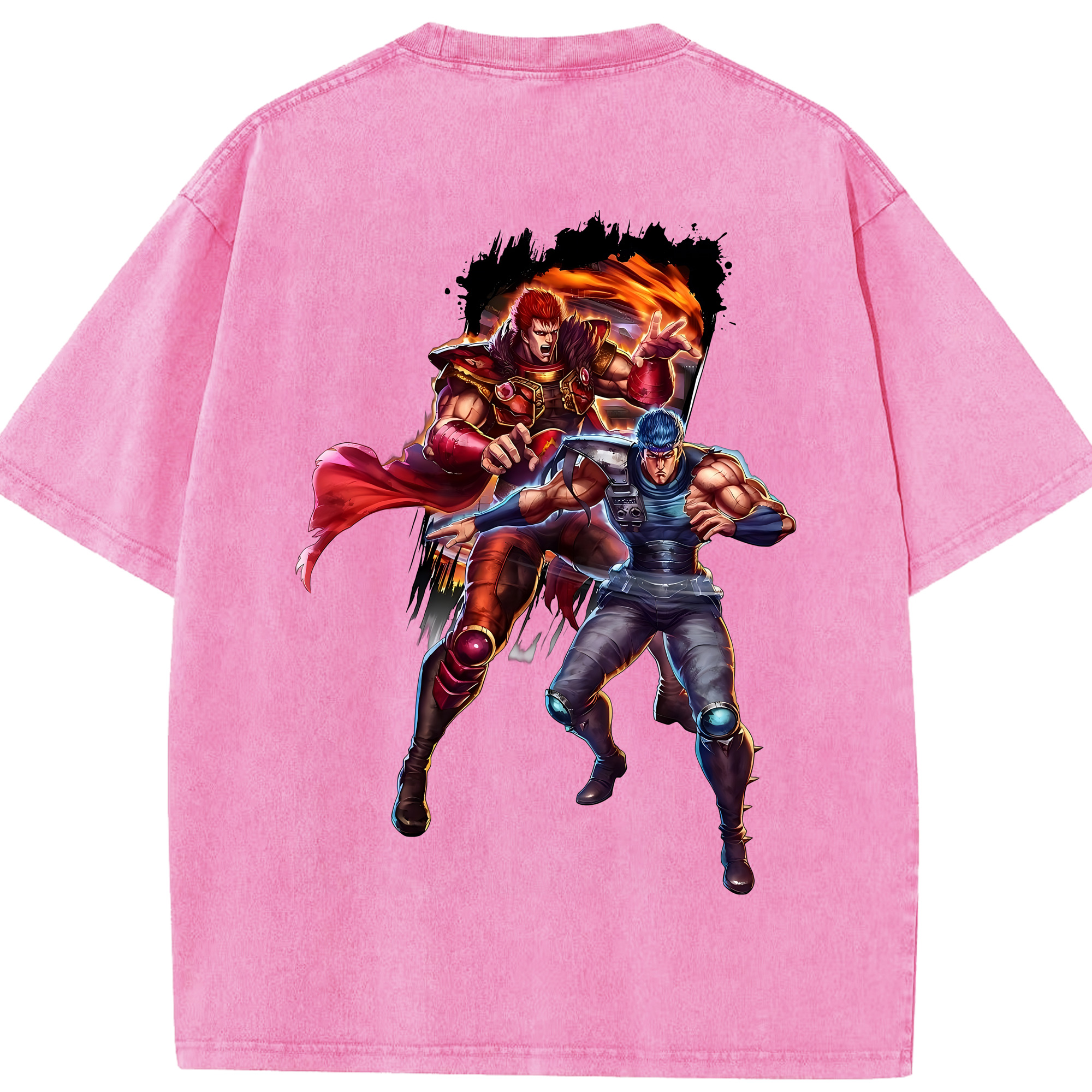 （画像用） 北斗の拳 Fist of the North Star 綿100% ヴィンテージ風 半袖Tシャツ（背面プリント）